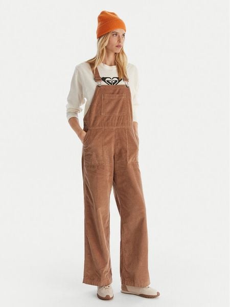 Roxy Ogrodniczki Trailblazer Overall ERJWO03022 Brązowy Regular Fit. Brązowe spodnie materiałowe damskie Roxy, s, bez wzorów, z bawełny. Za 399.99 zł.
