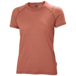 T-shirt damski Helly Hansen Durawool. Brązowe t-shirty damskie Helly Hansen, s, z aplikacjami, z materiału, bez kołnierzyka. Za 400.50 zł.