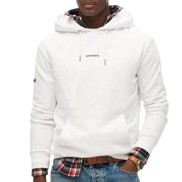 Bluza z kapturem Superdry Plain Hood męska. Białe bluzy męskie Superdry., m, bez wzorów, z bawełny, z kapturem. Za 359.40 zł.