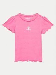 Guess T-Shirt K4YI14 KBZP4 Różowy Regular Fit. Czerwone t-shirty i topy dla dziewczynek Guess, z aplikacjami, z bawełny, bez ramiączek. Za 59.99 zł.
