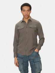 G-Star Raw Koszula Marine D24963-D454 C496 Szary Slim Fit. Szare koszule męskie G-Star Raw, m, bez wzorów, z bawełny, marine, bez kołnierzyka, bez ramiączek. Za 309.99 zł.