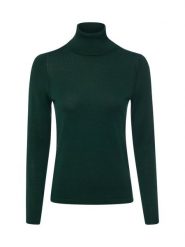 Brookshire bluzka z golfem Kobiety Wełna merino zielony, L. Zielone bluzki damskie brookshire, l, bez wzorów, z wełny, bez kołnierzyka, bez ramiączek. Za 249.95 zł.