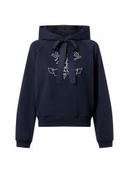 Joop Jeans sweter z kapturem - Tinna Kobiety Bawełna niebieski, L. Niebieskie swetry damskie JOOP! Jeans, l, bez wzorów, z bawełny, bez kołnierzyka, bez ramiączek, z kapturem. Za 429.95 zł.