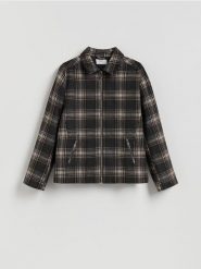 Koszula comfort fit z dodatkiem wełny - brązowy. Brązowe koszule męskie Reserved, l, bez wzorów, z tkaniny, bez kołnierzyka, bez ramiączek. Za 179.99 zł.