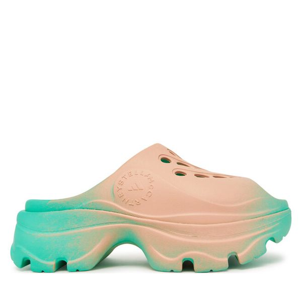 Klapki adidas. Zielone klapki damskie Adidas, bez wzorów, sportowe, bez obcasa. Za 616.99 zł.