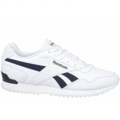 Buty do chodzenia damskie Reebok Royal Glide Ripple Clip. Białe obuwie sportowe damskie Reebok, bez wzorów, z materiału, do biegania, Reebok Royal. Za 400.60 zł.