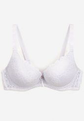 Biały Koronkowy Biustonosz Typu Push-Up Chrisalia. Białe biustonosze Renee, bez wzorów, z koronki. Za 44.99 zł.