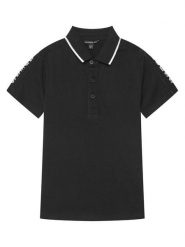 Guess Polo L4GP03 KAPY0 Czarny Regular Fit. Czarne t-shirty dla chłopców Guess, z aplikacjami, z bawełny, bez ramiączek. Za 189.99 zł.