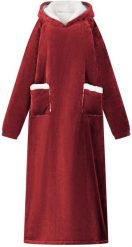 VidaXL Bluza-koc Bordowy Czerwony xl Fleece i Flanela. Czerwone bluzy damskie vidaXL, xl, bez wzorów, bez kaptura. Za 270.80 zł.