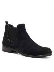 Lasocki Botki OCE-LINDA-01 Czarny. Czarne botki damskie Lasocki, z materiału, bez obcasa, na płaskiej podeszwie, bez zapięcia. Za 199.99 zł.