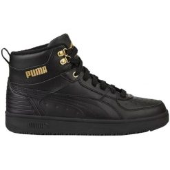 Buty Puma Rebound Rugged 387592 01 czarne. Czarne obuwie sportowe damskie bez wzorów, z syntetyku. W wyprzedaży za 445.92 zł.