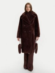 Rinascimento Kożuch CFC0122221003 Brązowy Regular Fit. Brązowe płaszcze damskie Rinascimento, xl, bez wzorów, z syntetyku, bez kaptura. Za 769.99 zł.
