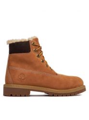 Timberland Trapery 6 In Prm A1BEI/TB0A1BEI2311 Brązowy. Brązowe buty zimowe chłopięce Timberland, bez wzorów, z nubiku, bez zapięcia. Za 899.99 zł.