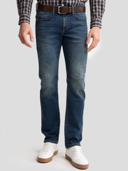 Jeansy męskie dopasowane z przetarciami granatowe Terry 541. Niebieskie jeansy męskie Big Star, retro. W wyprzedaży za 229.99 zł.