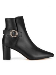 Sergio Bardi Botki WYL3982-1Z-SB Czarny. Czarne botki damskie Sergio Bardi, ze skóry, bez obcasa, na słupku, bez zapięcia. Za 349.99 zł.