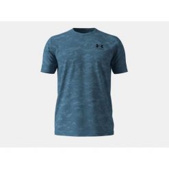 T-Shirt Męski Koszulka Sportowa Under Armour. Niebieskie koszulki sportowe męskie Under Armour, m, bez wzorów, bez kołnierzyka, bez ramiączek, na fitness i siłownię. Za 229.99 zł.