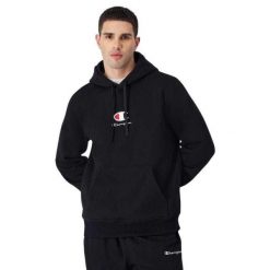 Męska Standardowa Bluza Z Kapturem Z Logo. Niebieskie bluzy męskie Champion, m, bez wzorów, z bawełny, z kapturem. Za 396.99 zł.