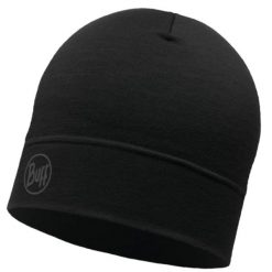 Czapka dla dorosłych Buff Merino Lightweight Beanie. Czarne czapki i kapelusze damskie Buff, bez wzorów, z wełny, sportowe. Za 109.99 zł.