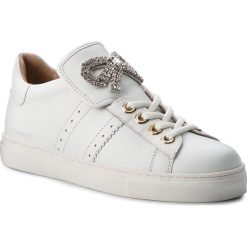 Sneakersy TWINSET - Sneaker CA8PBG Bianco Ottico 00001. Białe półbuty damskie marki Twinset, bez wzorów, ze skóry. W wyprzedaży za 589.00 zł.