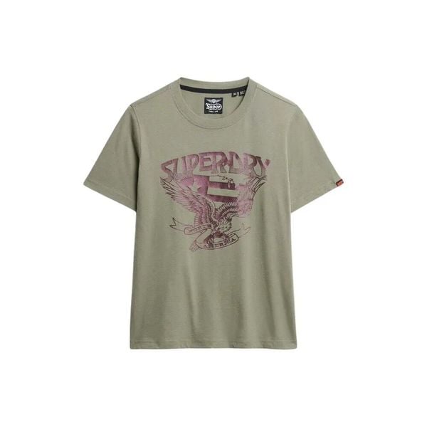 Koszulka damska Superdry American Eagle. Zielone t-shirty damskie Superdry., m, bez wzorów, z materiału, klasyczne, bez kołnierzyka. Za 126.45 zł.