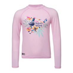 Koszulka przeciwsłoneczna z długim rękawem dla dziewczynek Aquawave Uver. Czerwone t-shirty i topy dla dziewczynek AQUAWAVE, bez wzorów, z elastanu, bez ramiączek. Za 75.99 zł.