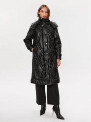Guess Płaszcz przejściowy W3BL30 WFSP0 Czarny Regular Fit. Czarne płaszcze damskie Guess, s, z aplikacjami, ze skóry, bez kaptura. Za 1,139.00 zł.