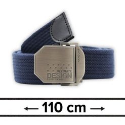 Pasek Materiałowy, Granatowy 110 cm, Militarny Solidny, Klamra Zamykana Manualnie -Pako Jeans. Niebieskie paski damskie Pako Jeans, bez wzorów, z jeansu, klasyczne. Za 49.00 zł.