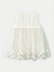 NAME IT Sukienka elegancka Demille 13240057 Écru Regular Fit. Sukienki dla dziewczynek Name it, bez wzorów, z syntetyku, eleganckie, bez ramiączek. Za 89.99 zł.