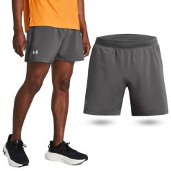 Spodenki fitness męskie UNDER ARMOUR Launch 5" Shorts Szorty. Szare krótkie spodenki sportowe męskie Under Armour, m, bez wzorów, na fitness i siłownię. Za 119.99 zł.