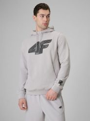 4F Bluza dresowa regular z kapturem męska - szara 3XL. Szare bluzy męskie 4f, m, bez wzorów, z dresówki, z kapturem. Za 189.99 zł.