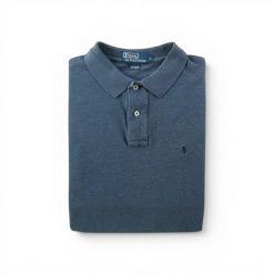Second life - Polo Ralph Lauren Koszulka męska z krótkim rękawem - Jak nowy. Niebieskie koszulki polo męskie Ralph Lauren, l, bez wzorów, z materiału, bez kołnierzyka, bez ramiączek, na golfa. Za 127.76 zł.