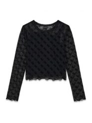 Guess Bluzka J6YP02 K3743 Czarny Regular Fit. Czarne bluzki dla dziewczynek Guess, z aplikacjami, z syntetyku, bez kołnierzyka, bez ramiączek. Za 214.99 zł.