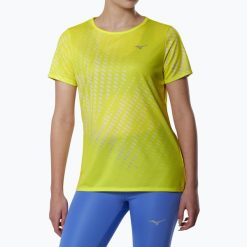 Koszulka do biegania damska Mizuno Core Graphic Tee. Żółte koszulki sportowe damskie Mizuno, l, bez wzorów, z materiału, bez kołnierzyka, bez ramiączek, do biegania. Za 169.99 zł.