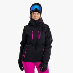 Kurtka narciarska Narciarstwo Damska Swedemount Cervinia Jacket W oddychająca. Czarne kurtki sportowe damskie SWEDEMOUNT, na zimę, bez wzorów, bez kaptura, narciarskie. Za 599.99 zł.