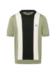 Fred Perry koszula z dzianiny Mężczyźni Bawełna zielony|biały, S. Białe koszule męskie Fred Perry, m, bez wzorów, z bawełny, eleganckie, bez kołnierzyka, bez ramiączek. Za 549.95 zł.