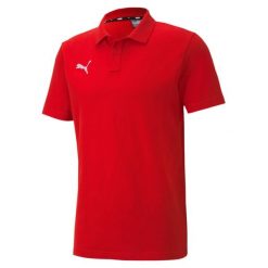 Polo Puma Team Goal 23 Casuals. Czerwone koszulki polo męskie Puma, l, bez wzorów, z bawełny, bez kołnierzyka, bez ramiączek, do piłki nożnej. Za 113.99 zł.