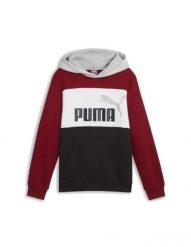Puma Bluza Ess Block Fl 67971713. Białe bluzy dla chłopców Puma, bez wzorów, z bawełny, bez ramiączek, z kapturem. Za 109.00 zł.