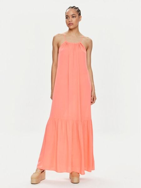 Tommy Hilfiger Sukienka letnia UW0UW05406 Pomarańczowy Relaxed Fit. Brązowe sukienki damskie Tommy Hilfiger, na lato, l, bez wzorów, z wiskozy, bez kołnierzyka, bez ramiączek. Za 569.99 zł.