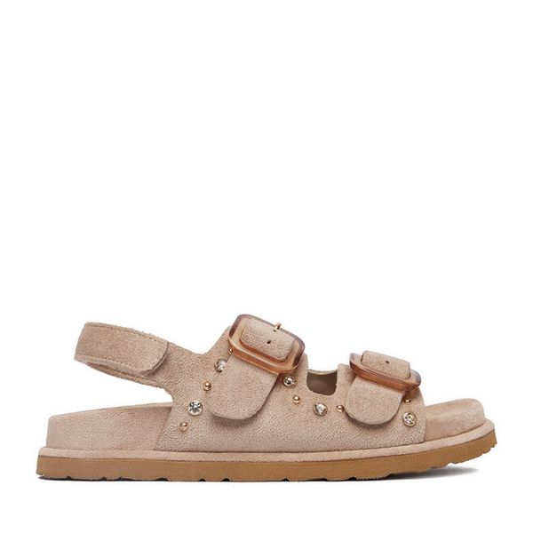 Sandały Roxy. Brązowe sandały dziewczęce Roxy, bez zapięcia. Za 129.99 zł.