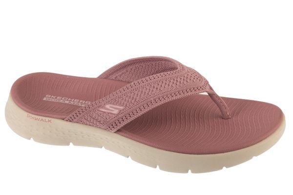 Japonki damskie, Go Walk Flex Sandal - Holly. Fioletowe klapki damskie Skechers, bez wzorów, z materiału, sportowe, bez obcasa. Za 189.99 zł.