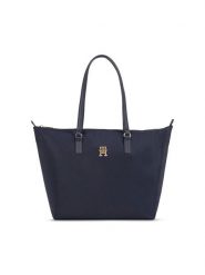 Tommy Hilfiger Torebka Poppy Th Tote AW0AW15639 Granatowy. Niebieskie torebki do ręki damskie Tommy Hilfiger, bez wzorów, z materiału, bez dodatków. Za 299.99 zł.