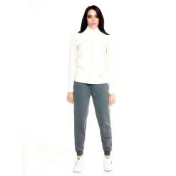 Bluza z zamek błyskawiczny na co dzień na siłownię. Białe bluzy sportowe damskie LEONE 1947 APPAREL, l, bez wzorów, z dresówki, bez kaptura, na fitness i siłownię. W wyprzedaży za 191.56 zł.