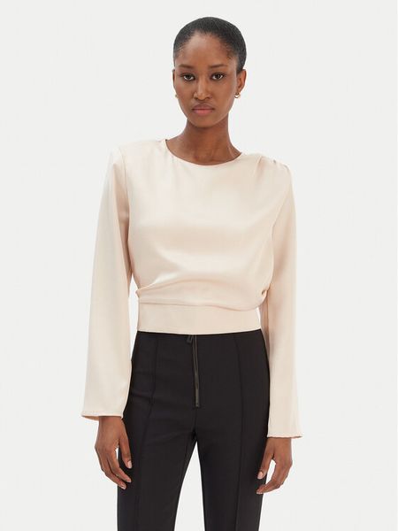 Rinascimento Bluzka CFC0126404003 Beżowy Regular Fit. Brązowe bluzki damskie Rinascimento, xl, bez wzorów, z syntetyku, bez kołnierzyka, bez ramiączek. Za 188.99 zł.