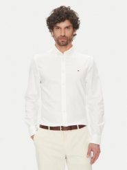 Tommy Hilfiger Koszula MW0MW38556 Biały Slim Fit. Białe koszule męskie Tommy Hilfiger, m, bez wzorów, z bawełny, bez kołnierzyka, bez ramiączek. Za 279.99 zł.