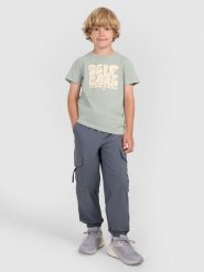 4F Spodnie casual cargo chłopięce - szare 146 (10-11 lat). Szare spodnie materiałowe dla chłopców 4f, bez wzorów. W wyprzedaży za 99.99 zł.