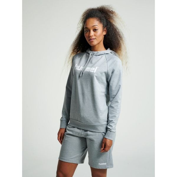 Bluza damska z kapturem Hummel go logo. Szare bluzy damskie Hummel, xs, bez wzorów, z bawełny, z kapturem. Za 176.65 zł.