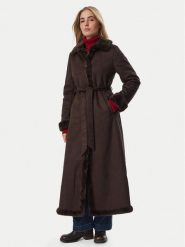 LAUREN RALPH LAUREN Kożuch sztuczny 297P23461001 Brązowy ciemny Regular Fit. Brązowe płaszcze damskie Lauren Ralph Lauren, xs, bez wzorów, z syntetyku, bez kaptura. Za 2,699.00 zł.