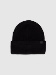 4F Czapka beanie z wełną merino uniseks - czarna Uniwersalny. Czarne czapki i kapelusze męskie 4f, na zimę, bez wzorów, z wełny, klasyczne. Za 99.99 zł.