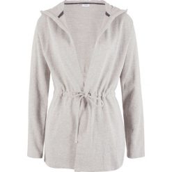 Kardigan dresowy z kapturem bonprix jasnoszary melanż. Kardigany damskie bonprix. Za 59.99 zł.