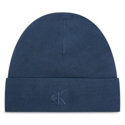 Czapka Calvin Klein. Niebieskie czapki i kapelusze męskie Calvin Klein, na zimę, bez wzorów. Za 129.99 zł.